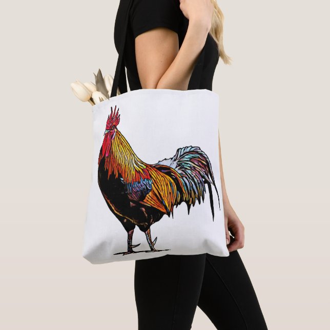 Bolsa Tote Colorida Rooster (Close Up)