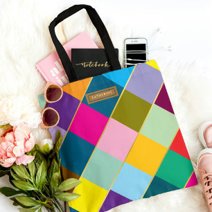 Bolsa Tote Colorido Fofo Chic Moderno com Estilo com revestim