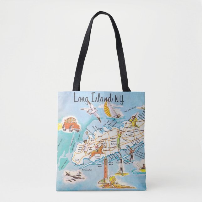 Bolsa Tote Colorido Long Island NY  (Frente)