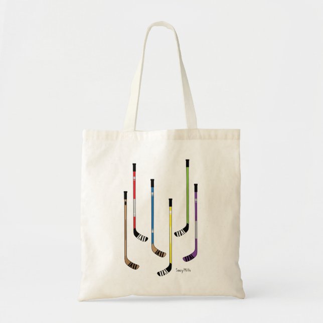 Bolsa Tote Colorir bastões de hóquei (Frente)