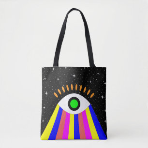 Bolsa Tote Colorir todos os olhos, design com estrelas e