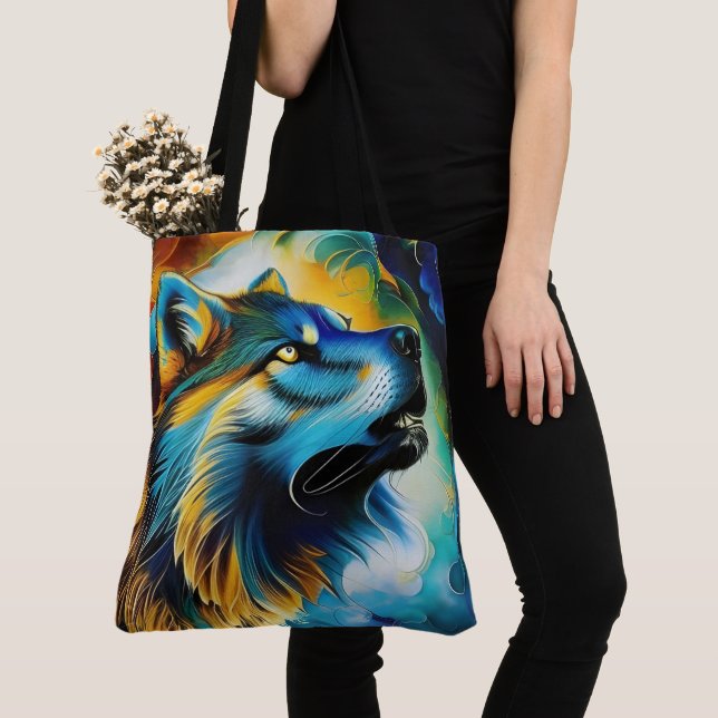 Bolsa Tote Colorir Wolf Howl (Close Up)