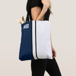 Bolsa Tote Colour Colors Dark Blue & White Monograma