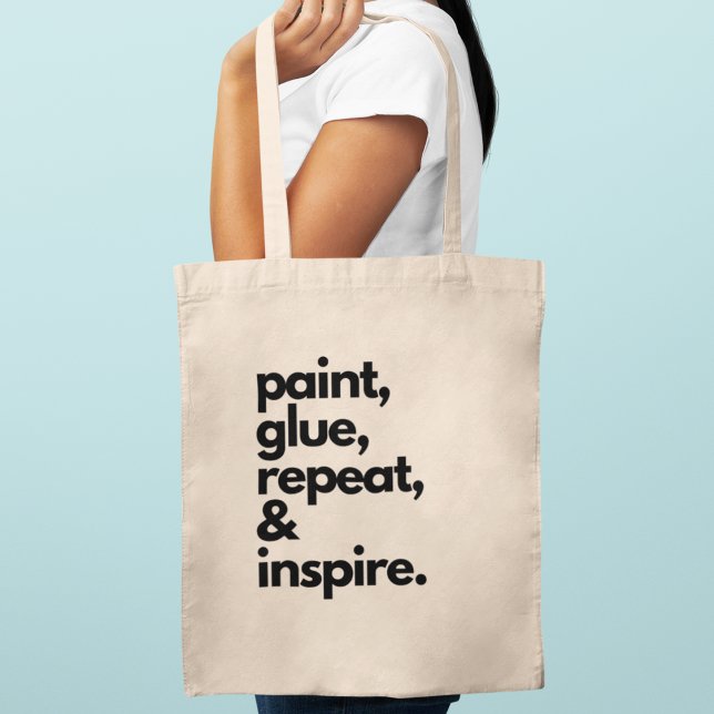 Bolsa Tote Coluna de Tinta Repetir e Inspirar Motivação Criat (Get yours now and let your creativity shine!)
