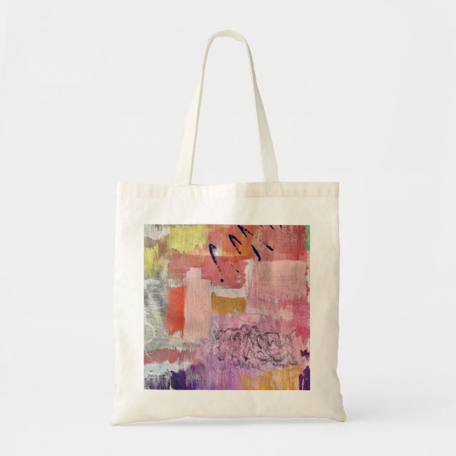 Bolsa tote com arte abstrata (Frente)