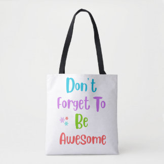 Bolsa Tote com citação colorida motivacional