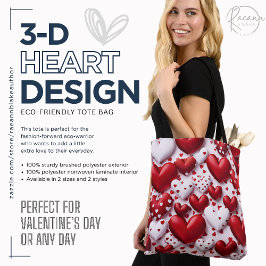 Bolsa Tote com Coração em 3D