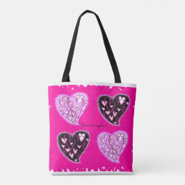 Bolsa tote com corações