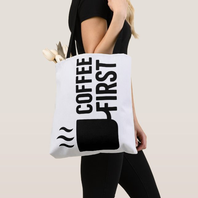 Bolsa Tote com Design de Xícara de Café com Vapor  (Close Up)