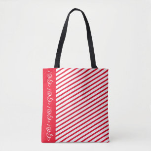 Bolsa Tote com Destaque em Listras Vermelhas / Let