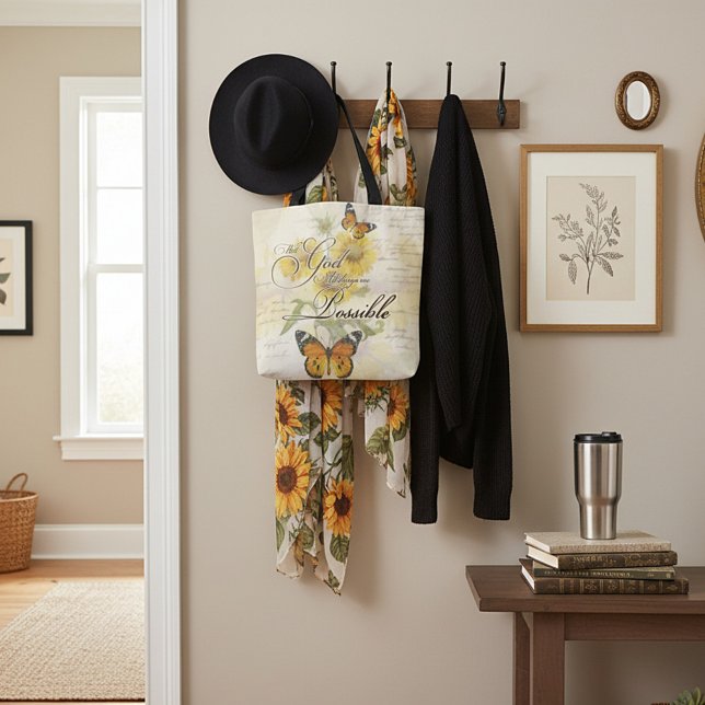 Bolsa Tote Com Deus Girassóis e borboletas (Criador carregado)