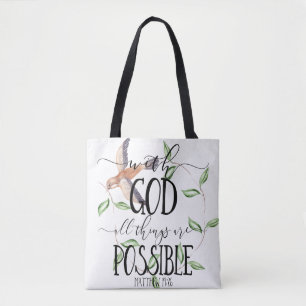 Bolsa Tote Com deus todas as coisas são possíveis