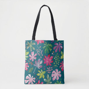 Bolsa Tote com Estampa de Explosão Floral Tropical