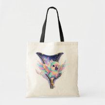 Bolsa Tote com Fecho de Zipper de Papagaio 3D em P