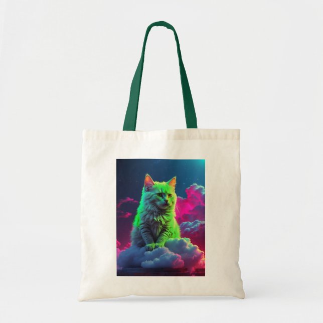 Bolsa Tote com Ilustração de Gato (Frente)