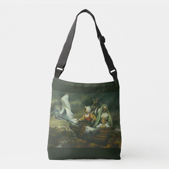 Bolsa Tote com Impressão de Três Bruxas (Frente)
