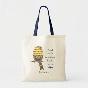 Bolsa Tote Com minha canção eu elogio-o pássaro da escritu