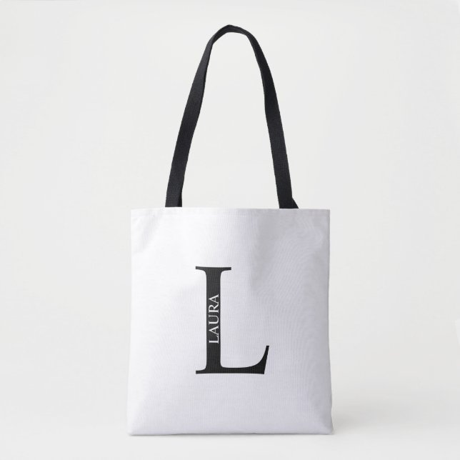 Bolsa Tote com Monograma Personalizado e Nome (Frente)