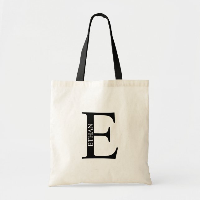 Bolsa Tote com Monograma Personalizado e Nome (Frente)