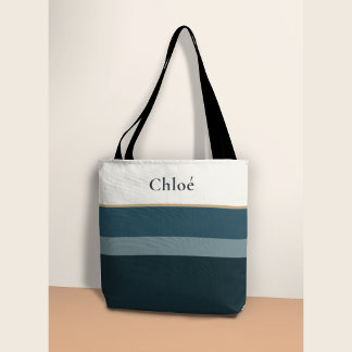 Bolsa Tote com Nome Personalizado – Design Listrad