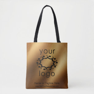 Bolsa Tote Com o logotipo Dourado suave