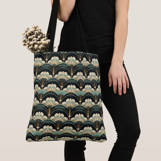 Bolsa Tote com Padrão de Leque em Art Déco (Close Up)