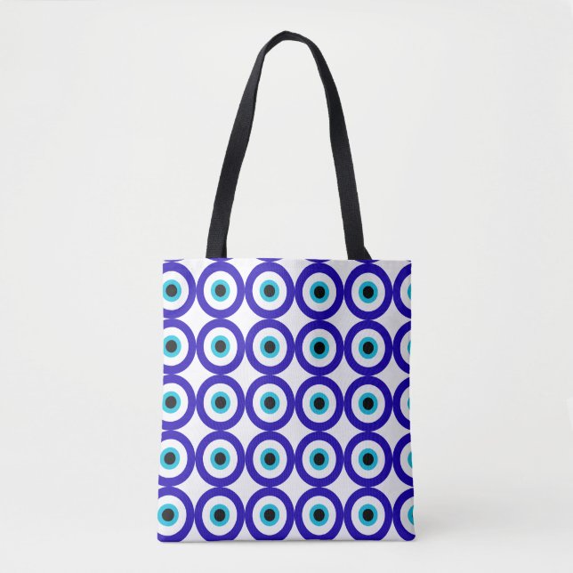 Bolsa tote com padrão de proteção do mau-olhado (Frente)