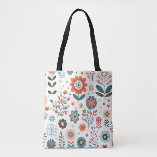 Bolsa Tote com Padrão Floral - Design Elegante