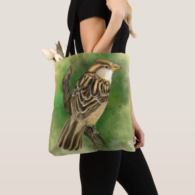 Bolsa Tote com Passarinho Fofo (Close Up)