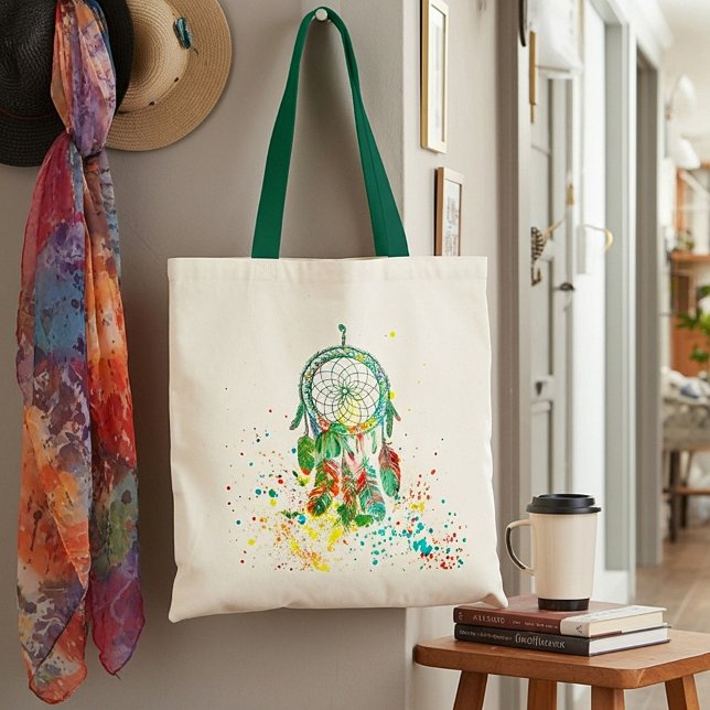 Bolsa tote com respingos de apanhador de sonhos (Criador carregado)