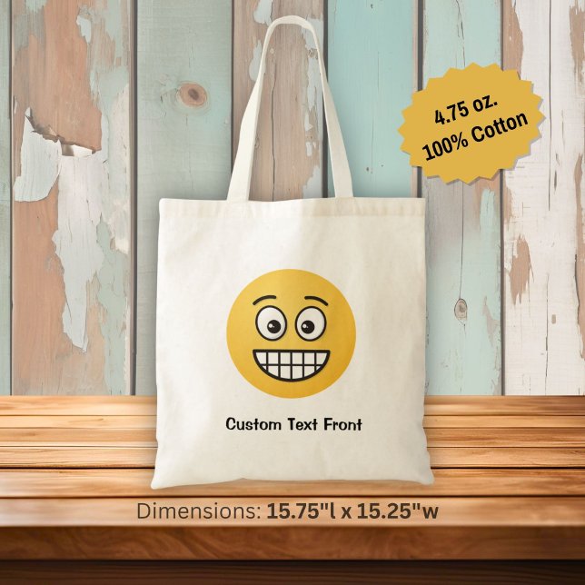 Bolsa Tote com Rosto Sorridente e Olhos Abertos (Criador carregado)