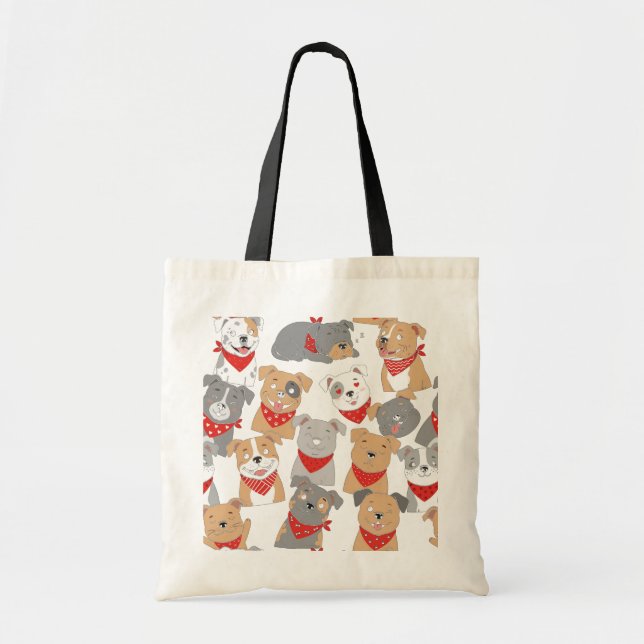 Bolsa Tote com Rostos de Pit Bull (Frente)