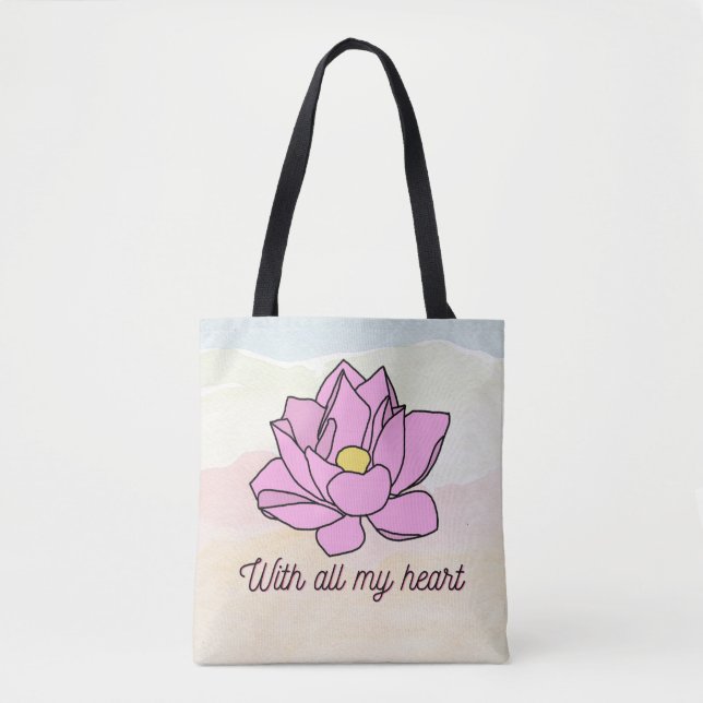 Bolsa Tote Com Toda Minha Arte Rosa (Frente)