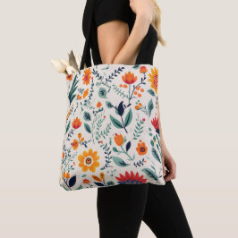 Bolsa tote com um padrão floral brilhante