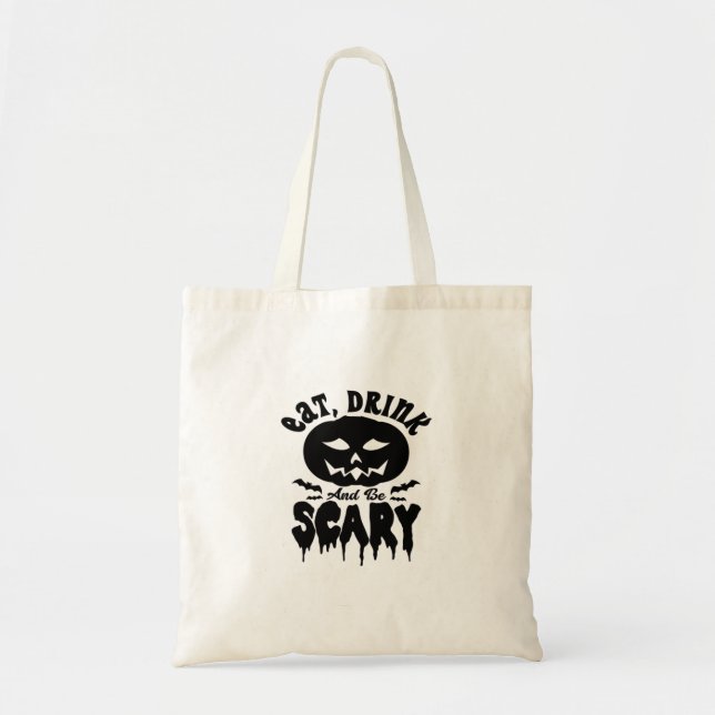 Bolsa Tote Coma, Beba E Seja Assustador Iluminação de Hallowe (Frente)