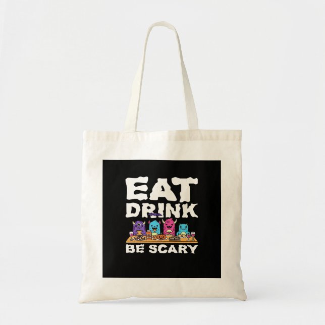 Bolsa Tote Coma Beba Seja Assustador Monstro Halloween Criati (Frente)