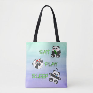 Bolsa Tote Coma Dormir Bela Bebê Panda Confortável
