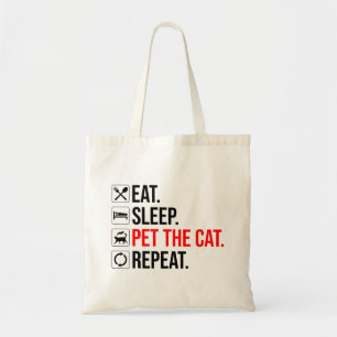 Bolsa Tote Coma. Durma. Acaricie o Gato. Repita