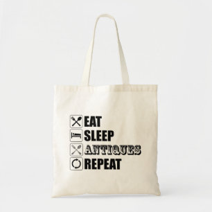 Bolsa Tote Coma. Durma. Antiguidades. Repetir