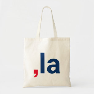Bolsa Tote Coma La kamala pronúncia engraçada azul vermelho