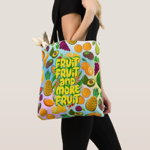 Bolsa Tote Coma mais fruta   ioga comida saudável e motivacio