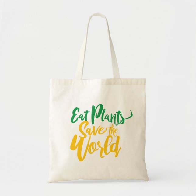 Bolsa Tote Coma plantas salva o mundo (Frente)