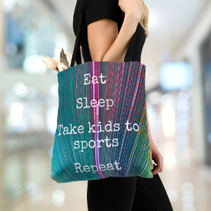 Bolsa Tote "Coma. Sono. Miúdos aos esportes. Repetição."