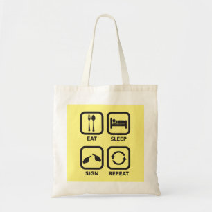 Bolsa Tote Coma. Sono. Sinal. Repetição. Sacola do ASL