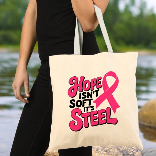 Bolsa Tote Combate à Fita Rosa de Sensibilização do Cancer da (Criador carregado)