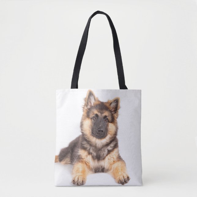 Bolsa Tote Combinação de German shepherd de Collie de Borda (Frente)