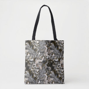 Bolsa Tote Combinado, étnico, africano.