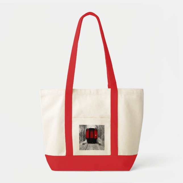 Bolsa Tote Comboio A Velho Vapor Vermelho (Frente)