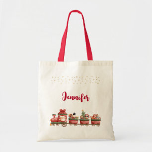 Bolsa Tote Comboio de Natais vintages com Brinquedos