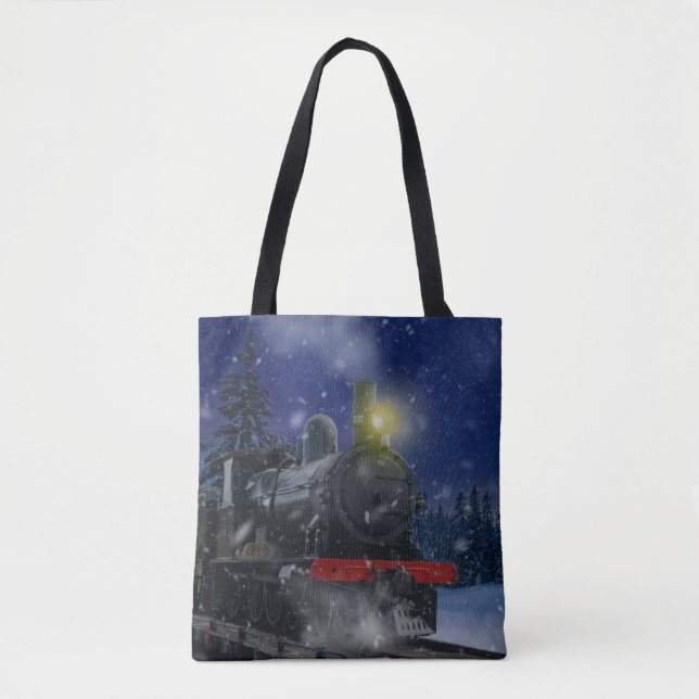Bolsa Tote Comboio de Natal na neve (Frente)